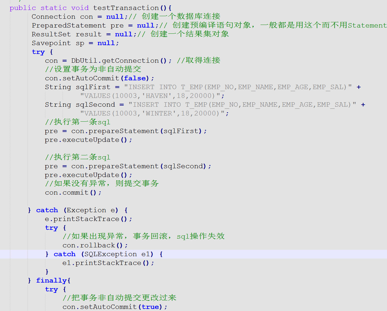 JDBC Transaction Flow