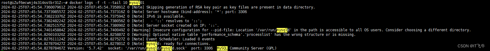Container started successfully