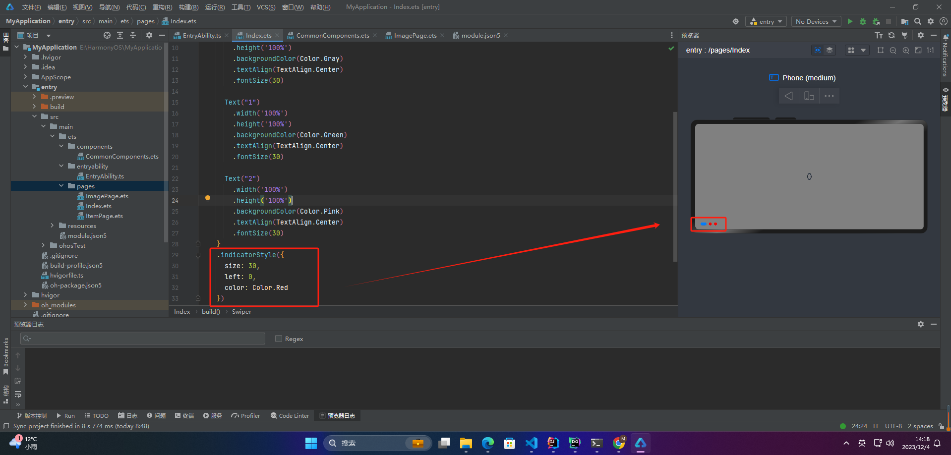 Indicator style demo