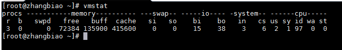 vmstat output