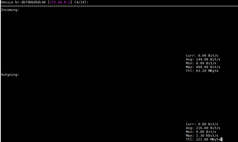 nload output