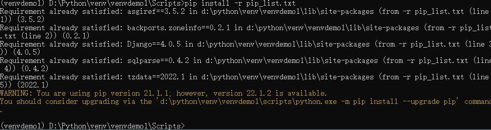 pip install -r example