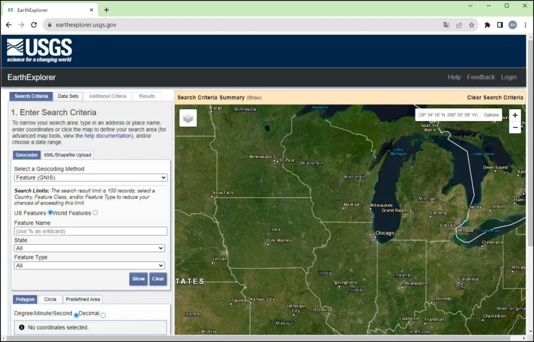 USGS Earth Explorer