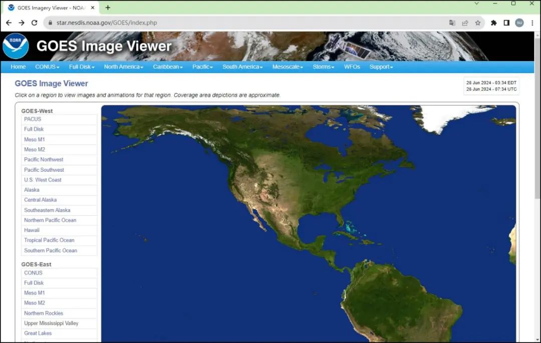 GOES Viewer map
