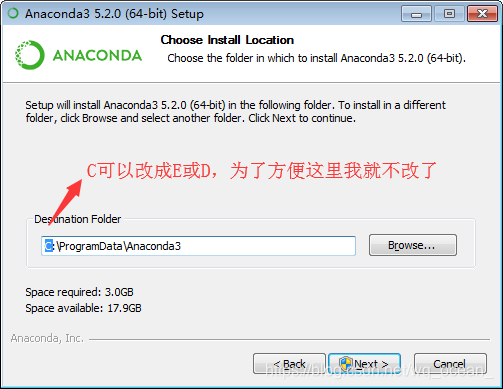 Anaconda installation wizard screen 2