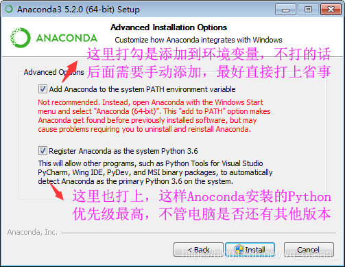 Anaconda installation wizard screen 3