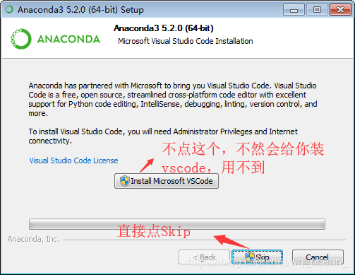 Anaconda installation wizard screen 4