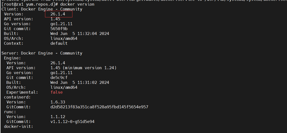Docker version