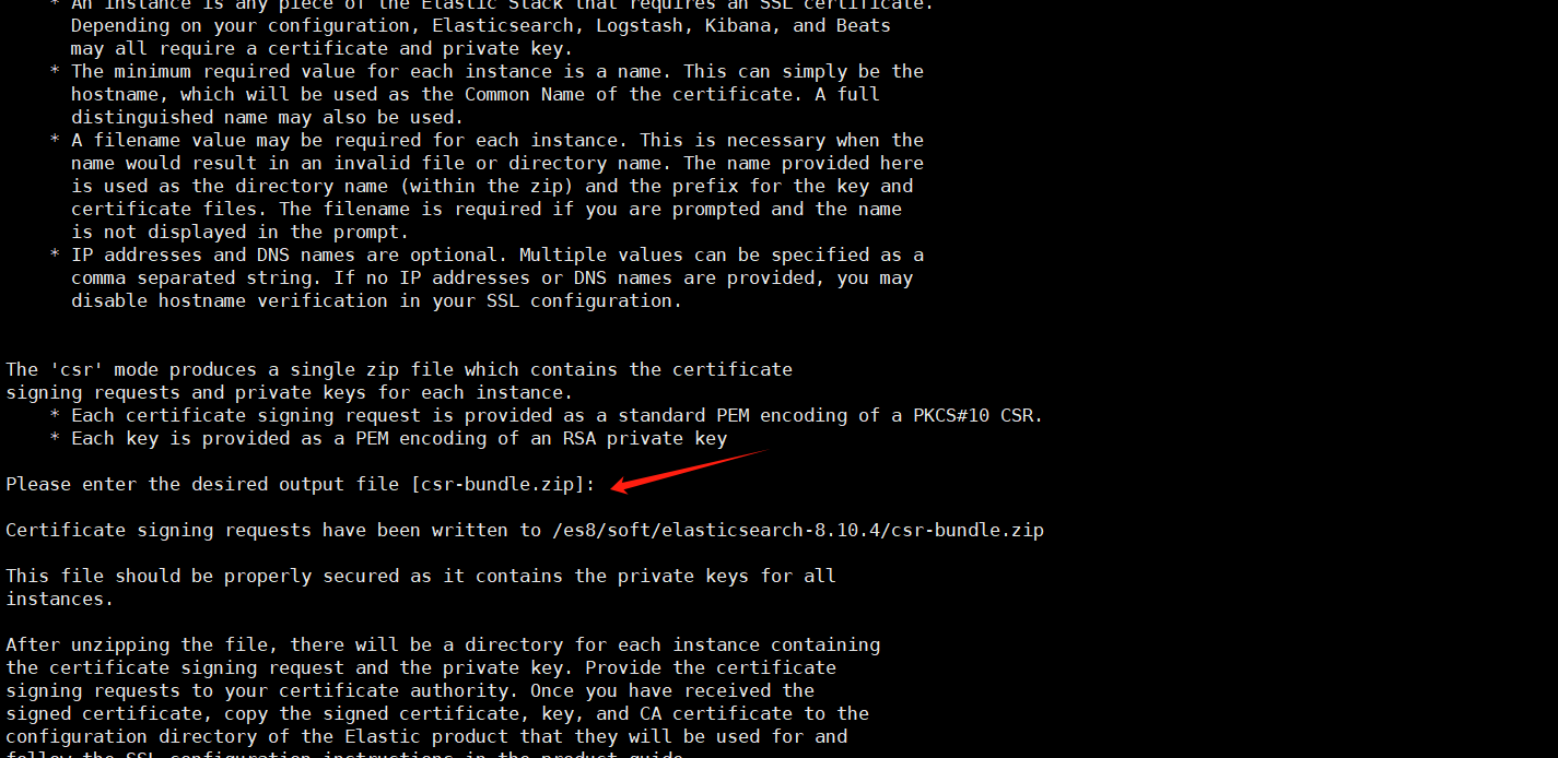 Certificate generation command