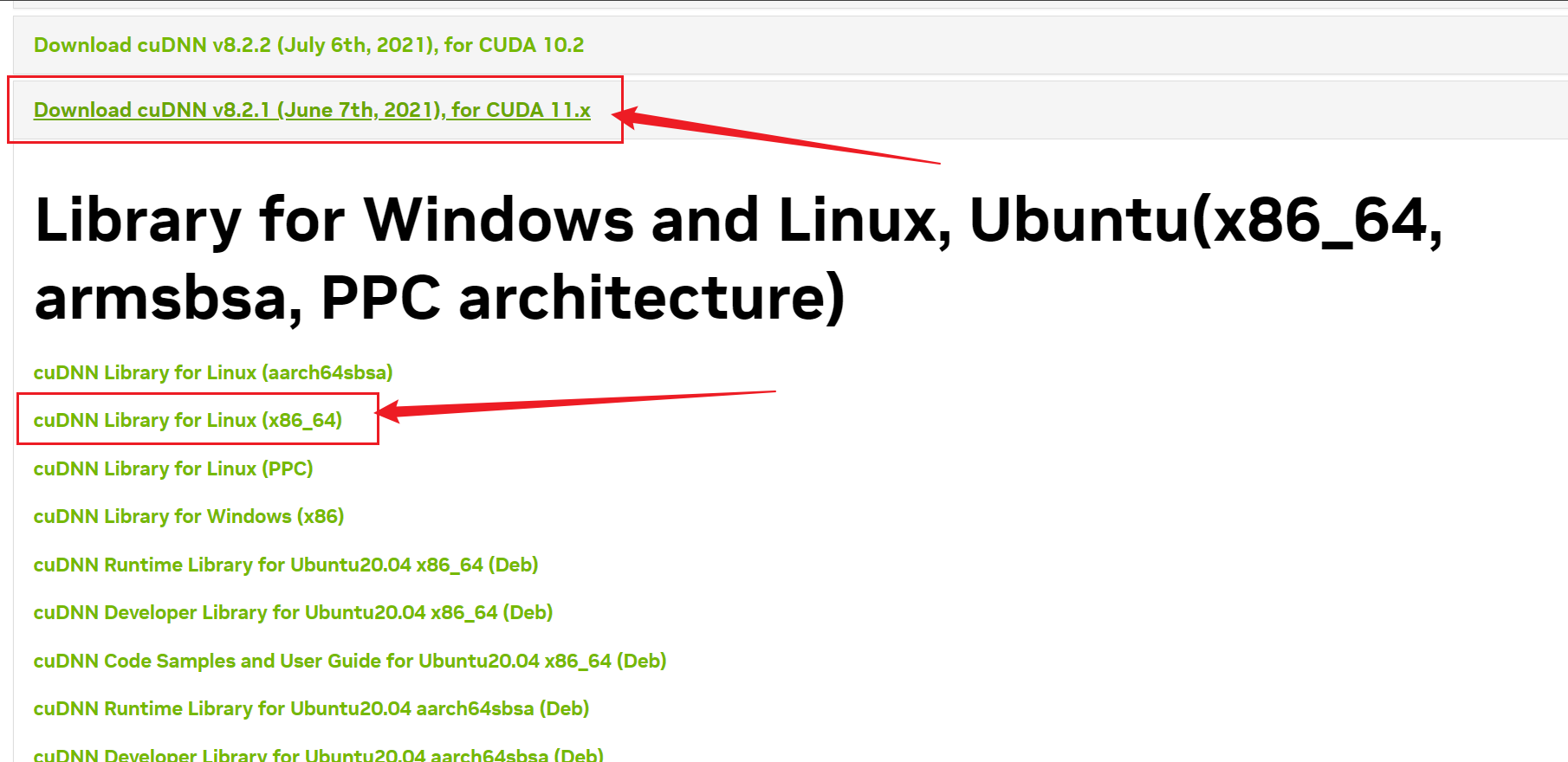 cuDNN download page