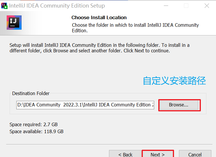 Installation path selection