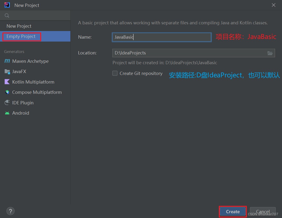 Project creation