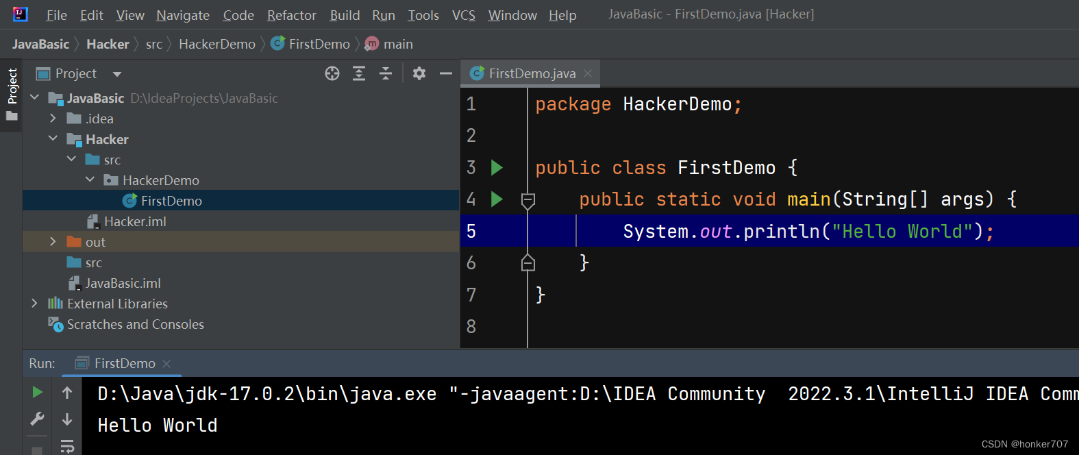 Program output